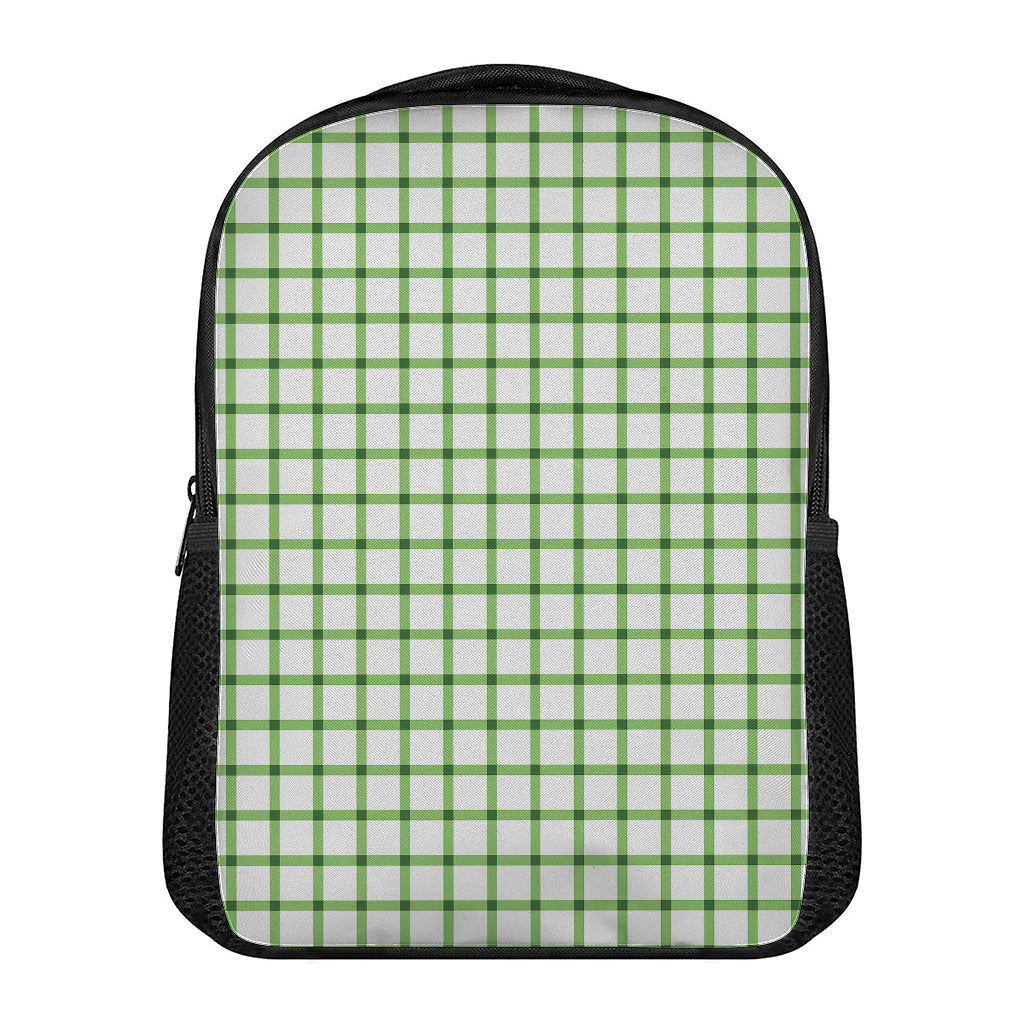 Green Tattersall Pattern Print Casual Backpack