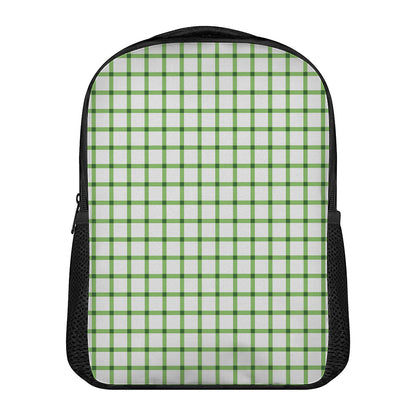 Green Tattersall Pattern Print Casual Backpack