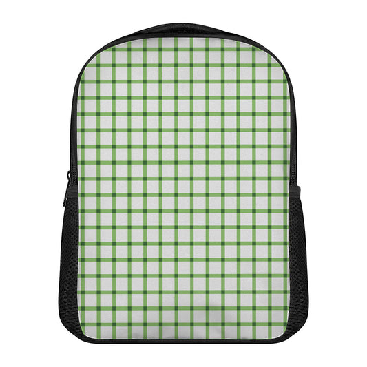 Green Tattersall Pattern Print Casual Backpack