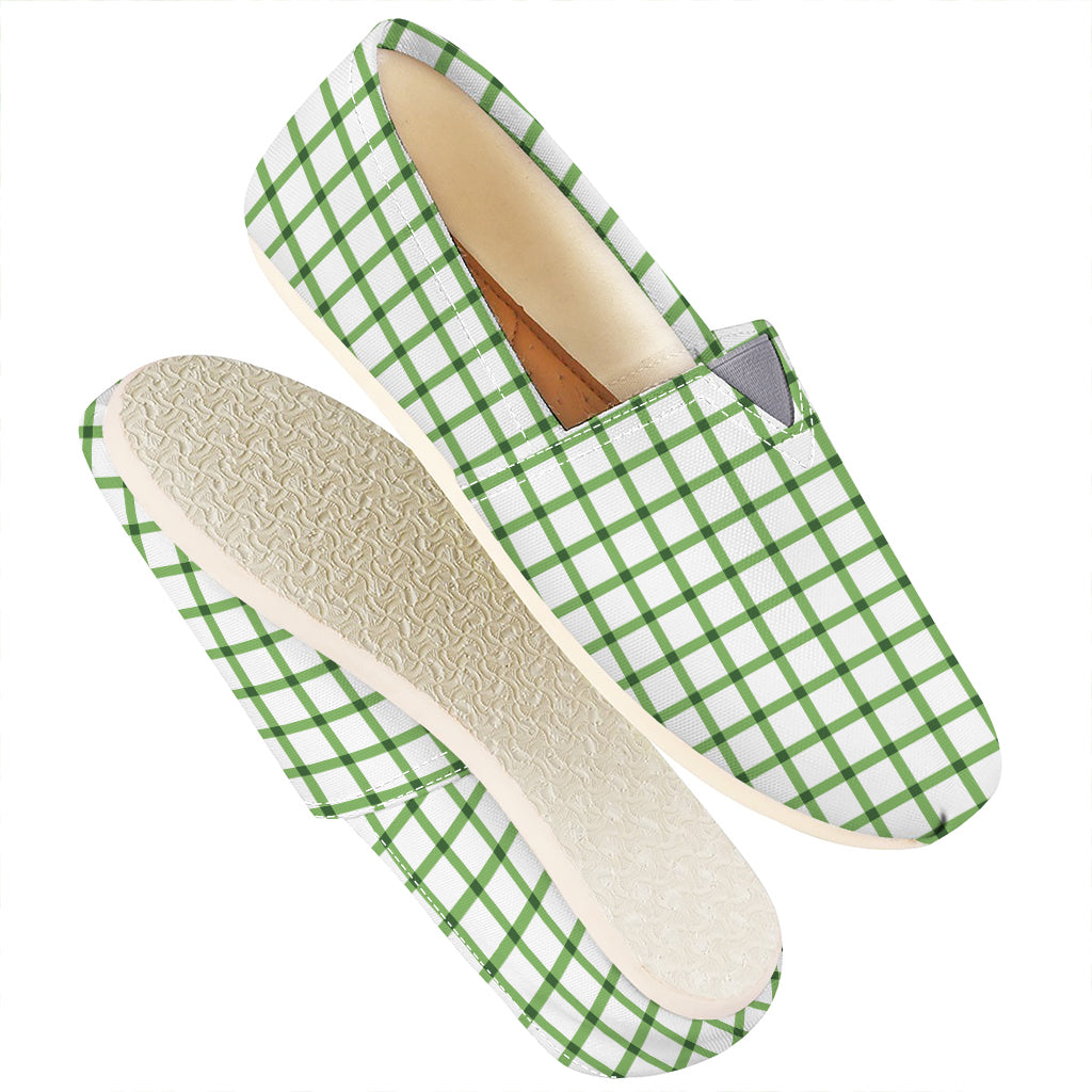 Green Tattersall Pattern Print Casual Shoes