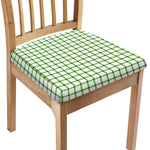 Green Tattersall Pattern Print Chair Cushion Cover