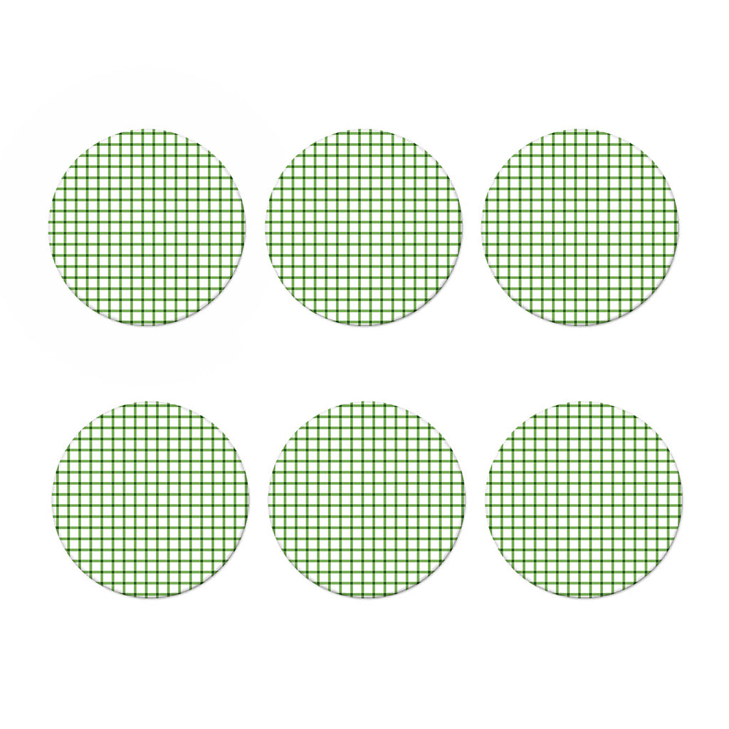 Green Tattersall Pattern Print Coaster Set