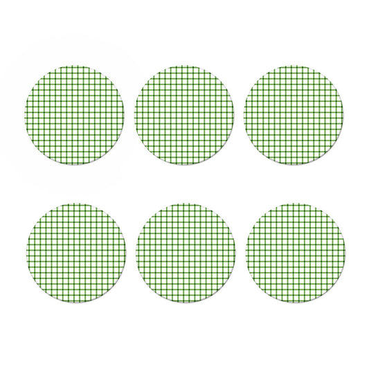 Green Tattersall Pattern Print Coaster Set