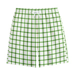 Green Tattersall Pattern Print Cotton Shorts
