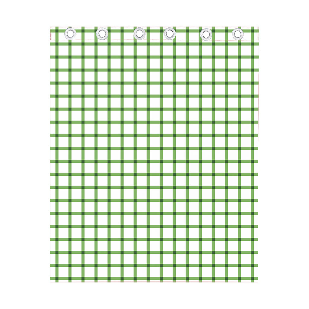 Green Tattersall Pattern Print Curtain