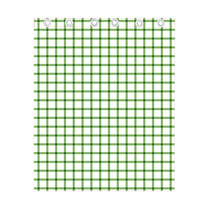 Green Tattersall Pattern Print Curtain