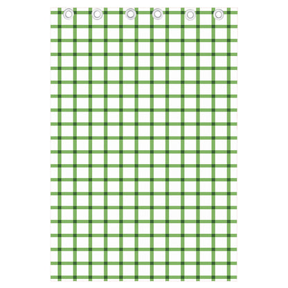 Green Tattersall Pattern Print Curtain