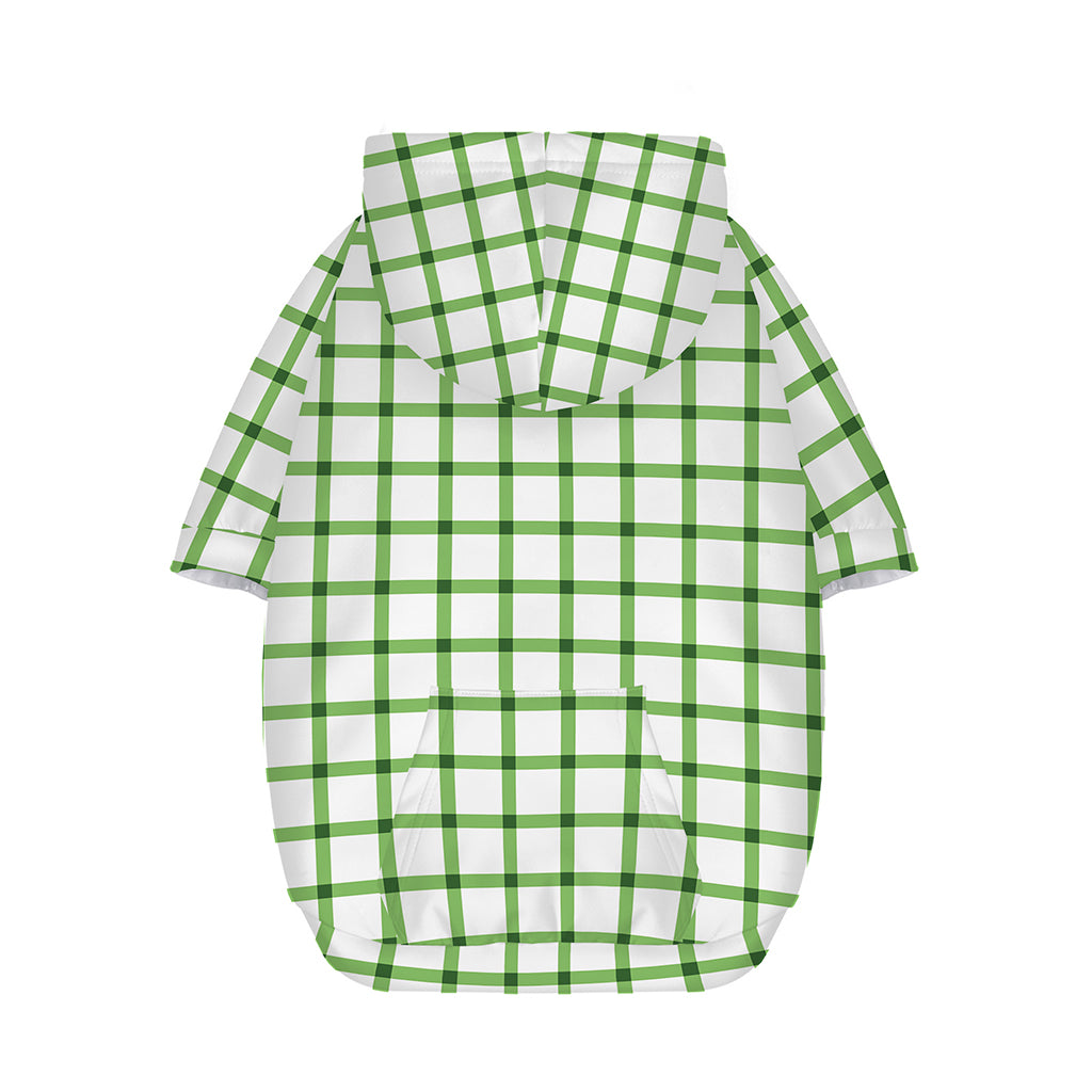 Green Tattersall Pattern Print Dog Zip Up Hoodie