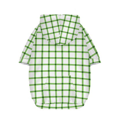 Green Tattersall Pattern Print Dog Zip Up Hoodie