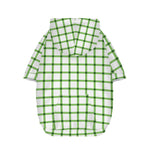 Green Tattersall Pattern Print Dog Zip Up Hoodie