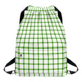 Green Tattersall Pattern Print Drawstring Backpack