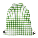 Green Tattersall Pattern Print Drawstring Bag