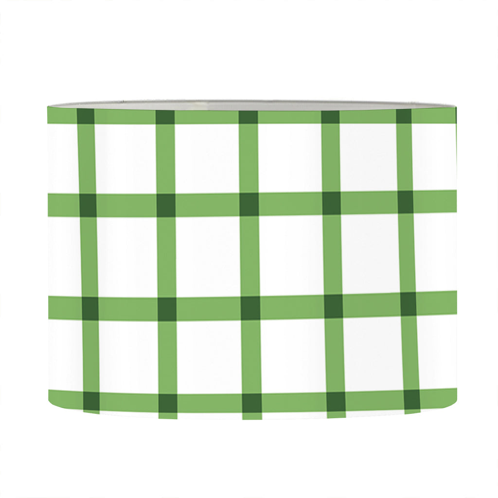 Green Tattersall Pattern Print Drum Lamp Shade