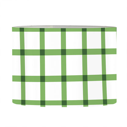 Green Tattersall Pattern Print Drum Lamp Shade
