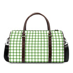 Green Tattersall Pattern Print Duffle Bag