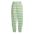 Green Tattersall Pattern Print Fleece Lined Knit Pants