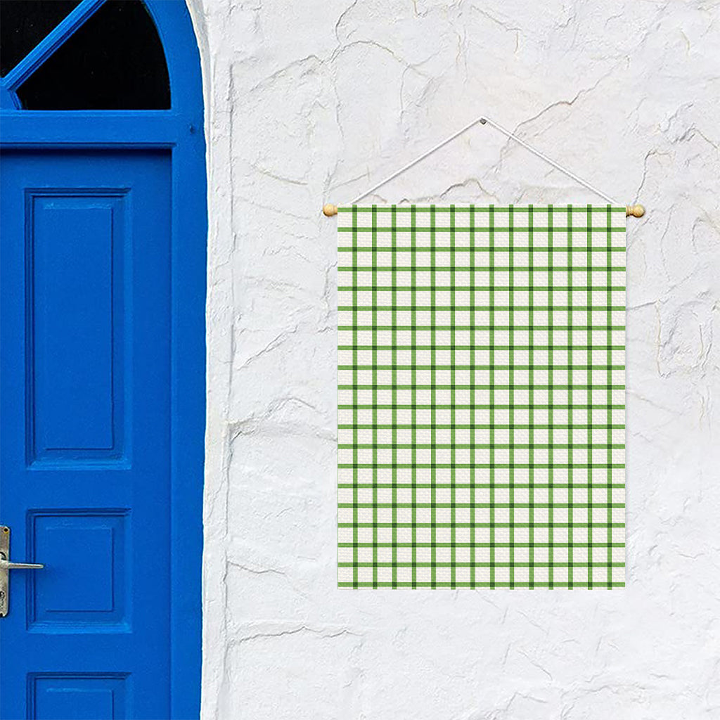 Green Tattersall Pattern Print Garden Flag
