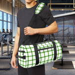 Green Tattersall Pattern Print Gym Bag