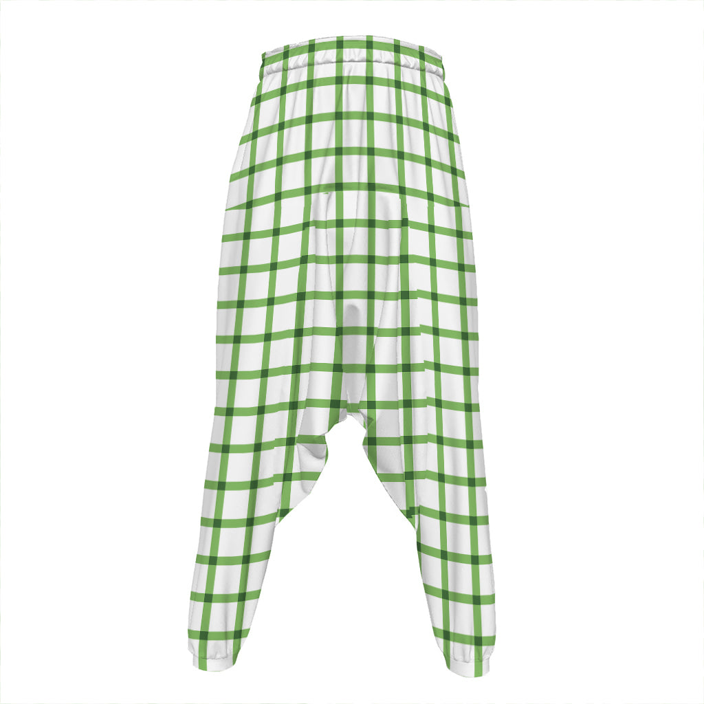 Green Tattersall Pattern Print Hammer Pants