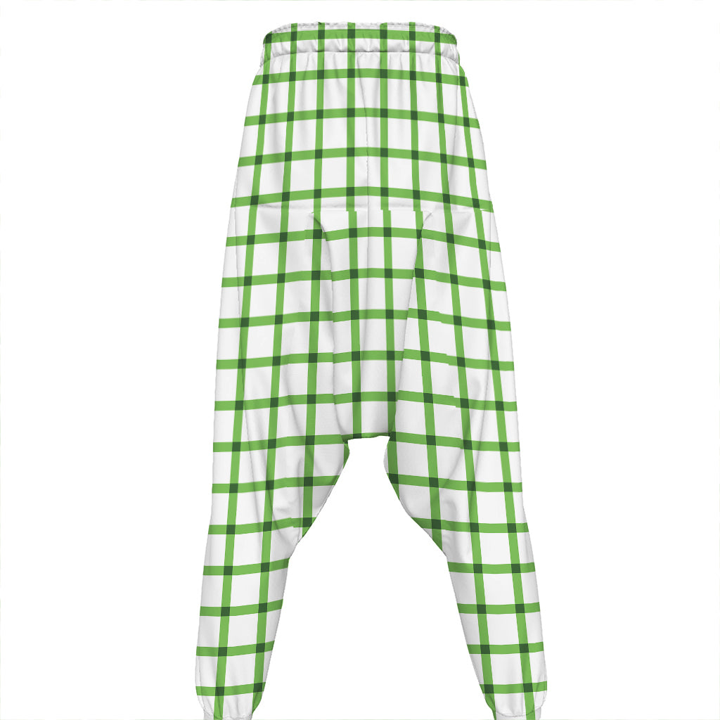 Green Tattersall Pattern Print Hammer Pants
