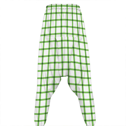 Green Tattersall Pattern Print Hammer Pants