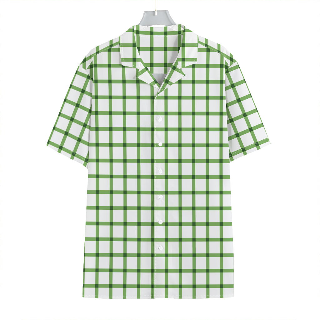 Green Tattersall Pattern Print Hawaiian Shirt