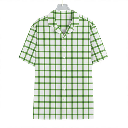 Green Tattersall Pattern Print Hawaiian Shirt