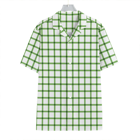 Green Tattersall Pattern Print Hawaiian Shirt