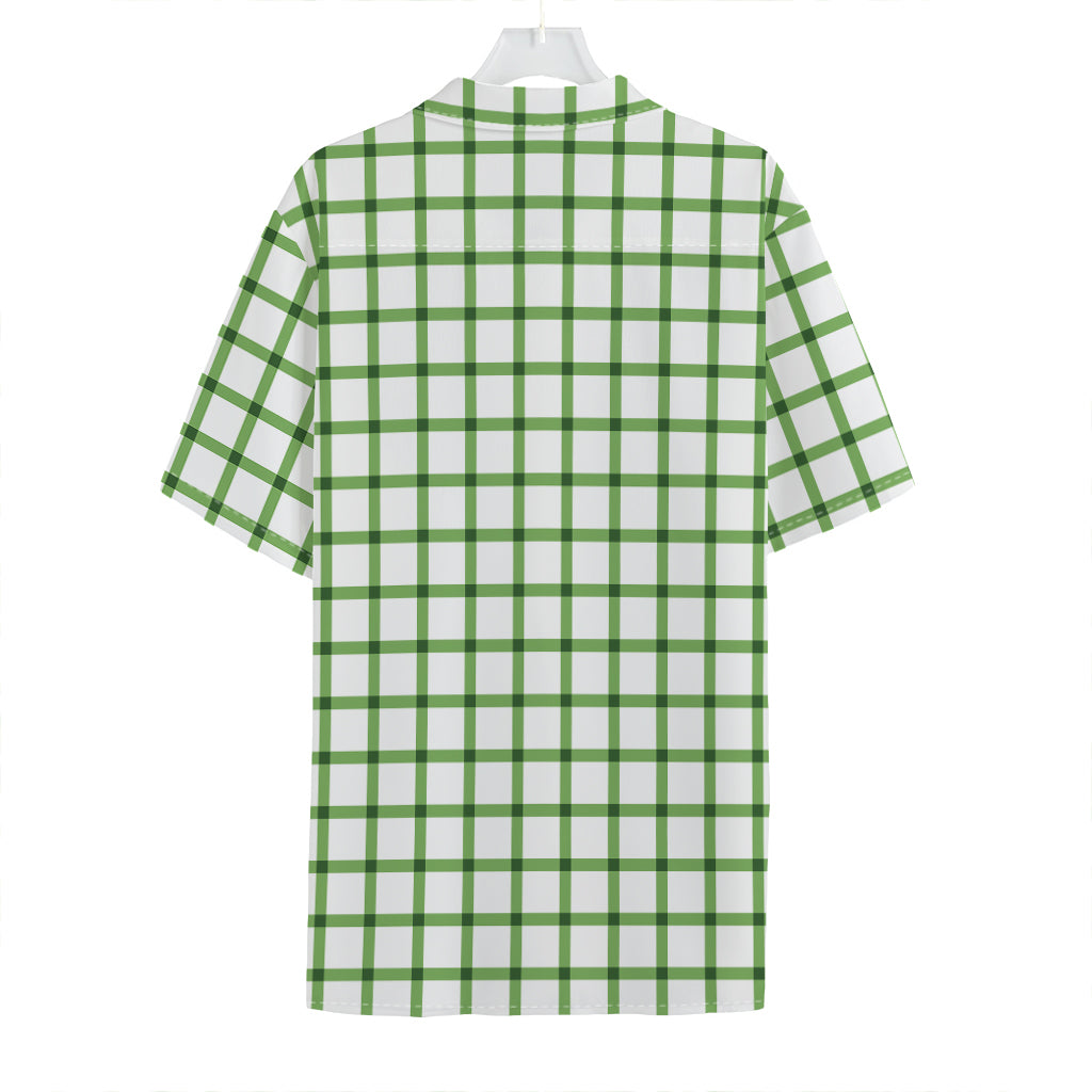 Green Tattersall Pattern Print Hawaiian Shirt