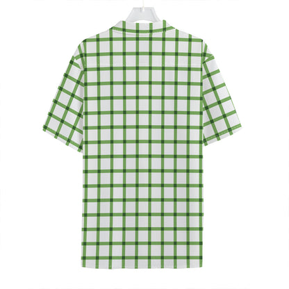 Green Tattersall Pattern Print Hawaiian Shirt