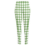 Green Tattersall Pattern Print High-Waisted Pocket Leggings