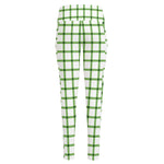 Green Tattersall Pattern Print High-Waisted Pocket Leggings