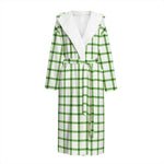 Green Tattersall Pattern Print Hooded Bathrobe