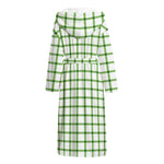 Green Tattersall Pattern Print Hooded Bathrobe