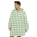 Green Tattersall Pattern Print Hoodie Blanket