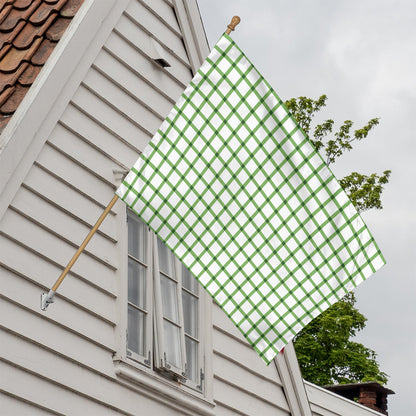 Green Tattersall Pattern Print House Flag