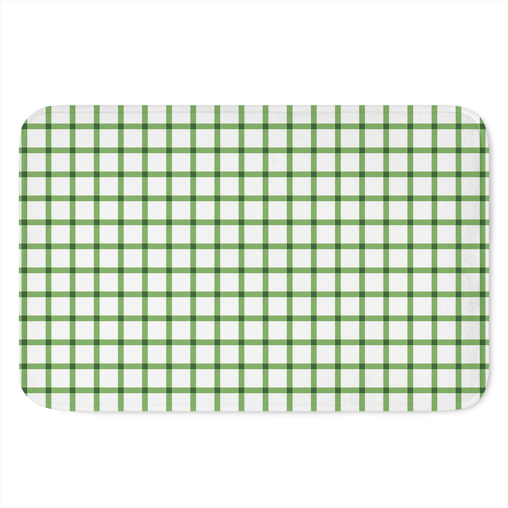 Green Tattersall Pattern Print Indoor Door Mat