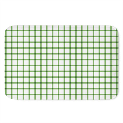 Green Tattersall Pattern Print Indoor Door Mat