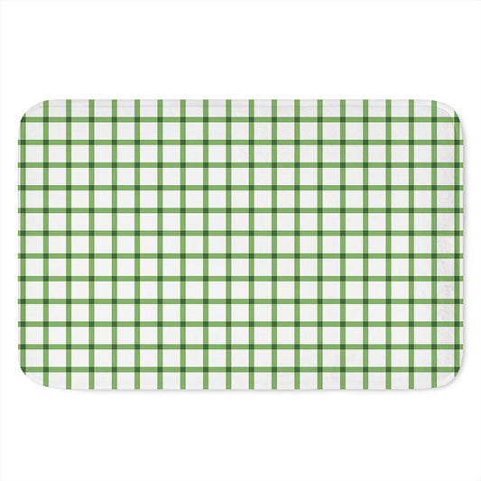 Green Tattersall Pattern Print Indoor Door Mat