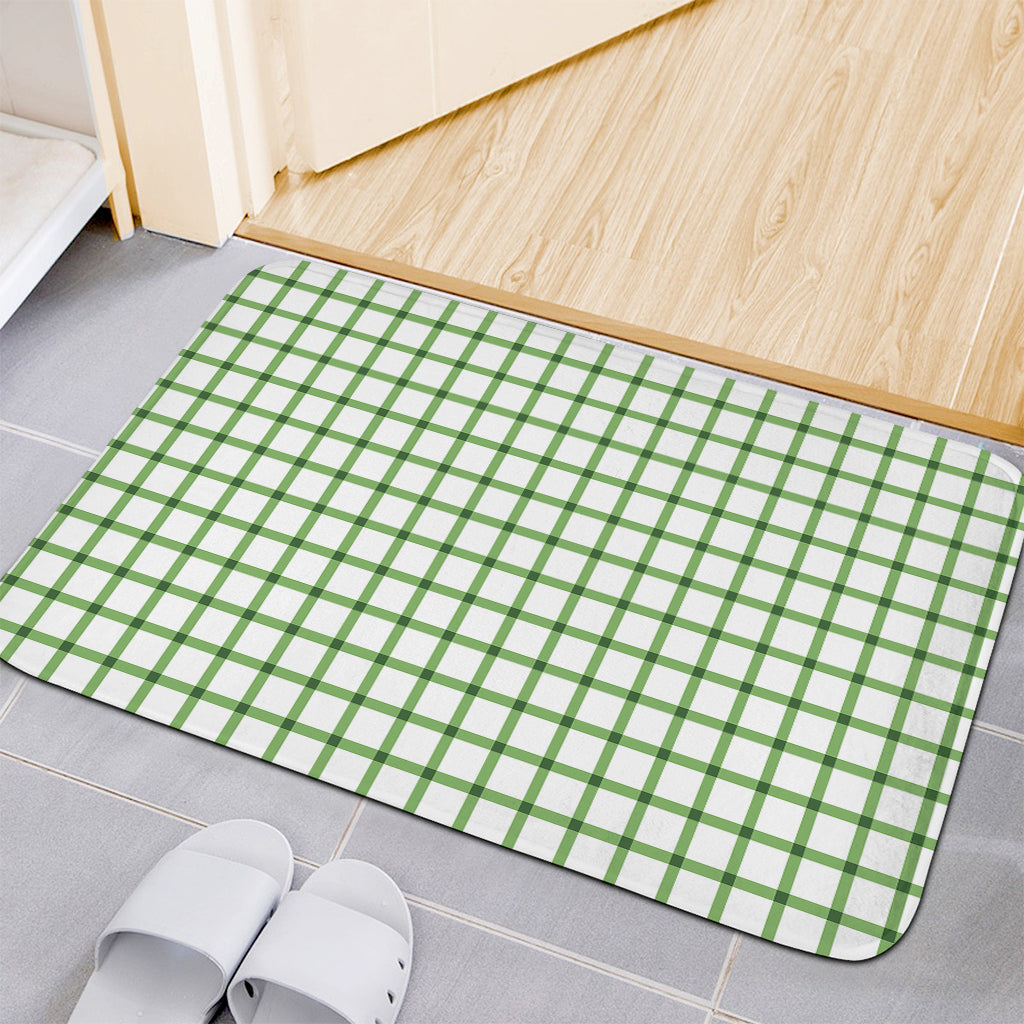 Green Tattersall Pattern Print Indoor Door Mat