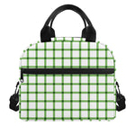Green Tattersall Pattern Print Insulated Lunch Bag