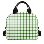 Green Tattersall Pattern Print Insulated Lunch Bag
