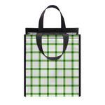 Green Tattersall Pattern Print Insulated Lunch Tote