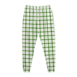 Green Tattersall Pattern Print Jogger Pants