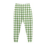 Green Tattersall Pattern Print Jogger Pants