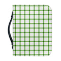 Green Tattersall Pattern Print Leather Bible Cover
