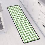 Green Tattersall Pattern Print Long Kitchen Mat