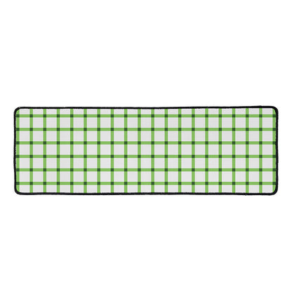 Green Tattersall Pattern Print Long Kitchen Mat