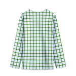 Green Tattersall Pattern Print Long Sleeve Short Coat
