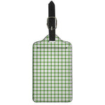 Green Tattersall Pattern Print Luggage Tag